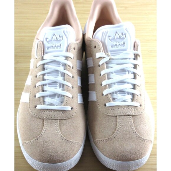 Adidas Women's Gazelle Suede Striped Shoes Halo Blush Cloud White Sizes NIB - Picture 3 of 7